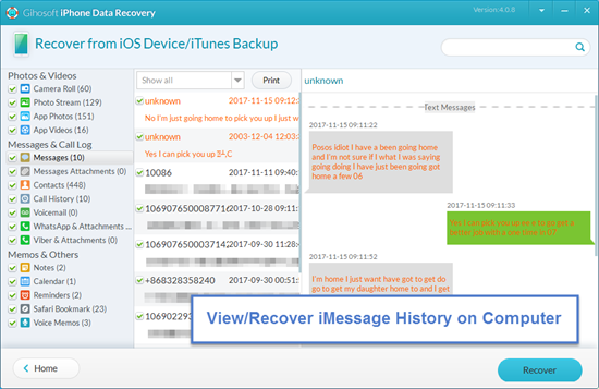 Gihost iPhone Data Recovery