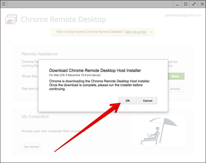 chrome remote desktop host installer